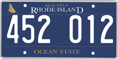 RI license plate 452012