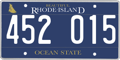 RI license plate 452015
