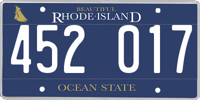 RI license plate 452017