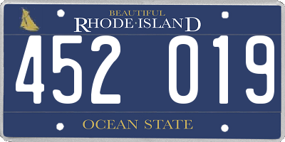 RI license plate 452019