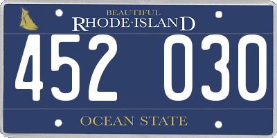 RI license plate 452030