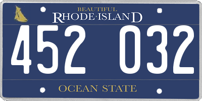 RI license plate 452032