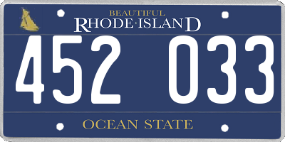 RI license plate 452033