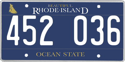 RI license plate 452036