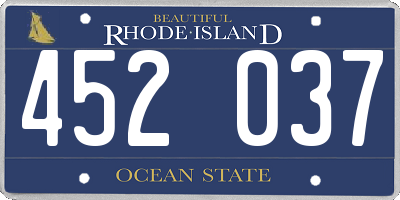 RI license plate 452037