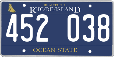 RI license plate 452038