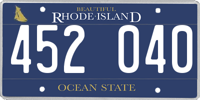 RI license plate 452040