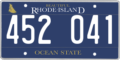 RI license plate 452041