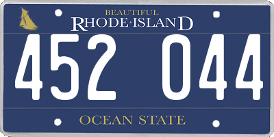 RI license plate 452044