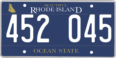 RI license plate 452045
