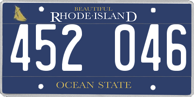 RI license plate 452046