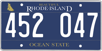 RI license plate 452047