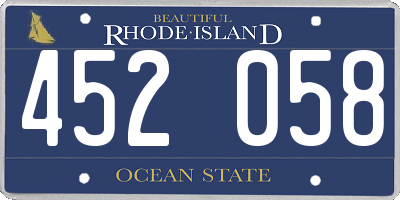 RI license plate 452058