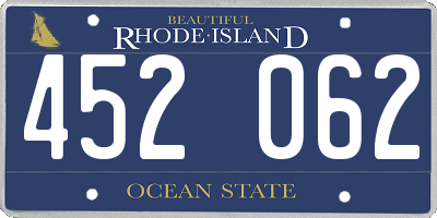 RI license plate 452062
