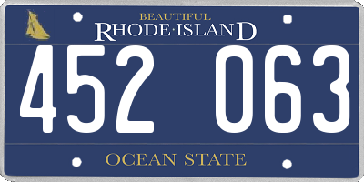 RI license plate 452063