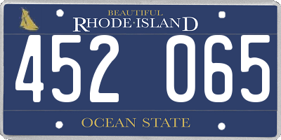 RI license plate 452065