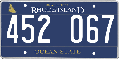 RI license plate 452067