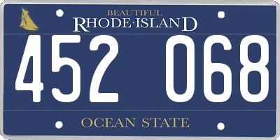 RI license plate 452068
