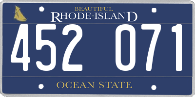 RI license plate 452071