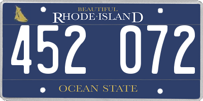 RI license plate 452072