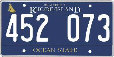 RI license plate 452073