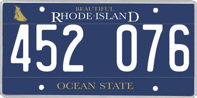 RI license plate 452076