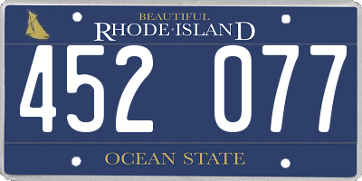 RI license plate 452077