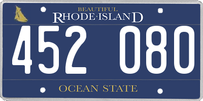 RI license plate 452080