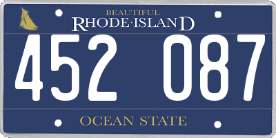RI license plate 452087