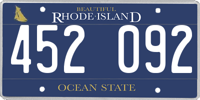 RI license plate 452092
