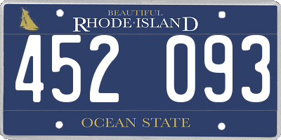 RI license plate 452093