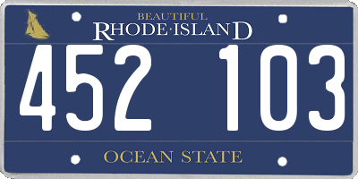 RI license plate 452103