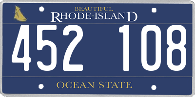 RI license plate 452108