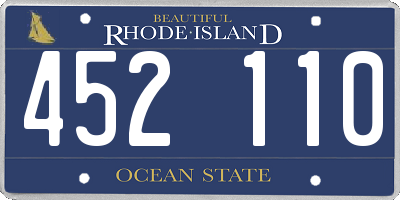 RI license plate 452110
