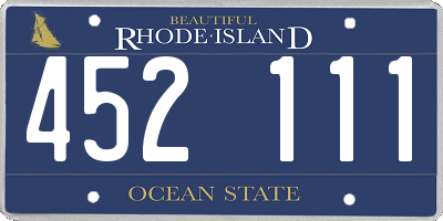 RI license plate 452111