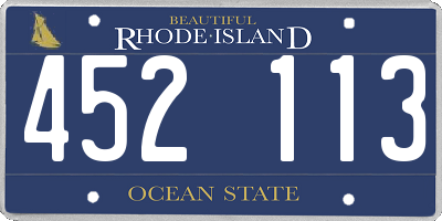 RI license plate 452113