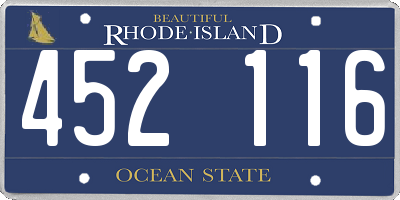 RI license plate 452116