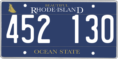 RI license plate 452130