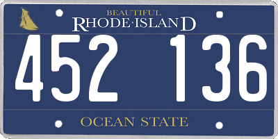 RI license plate 452136