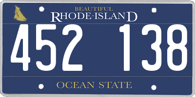 RI license plate 452138