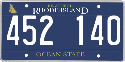 RI license plate 452140