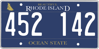 RI license plate 452142