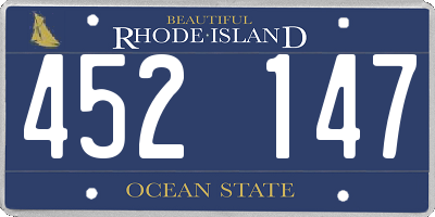 RI license plate 452147