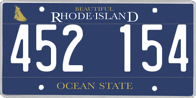 RI license plate 452154