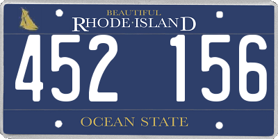 RI license plate 452156
