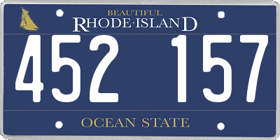 RI license plate 452157
