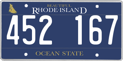 RI license plate 452167