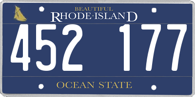 RI license plate 452177