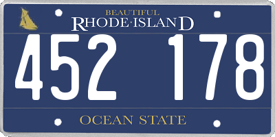 RI license plate 452178
