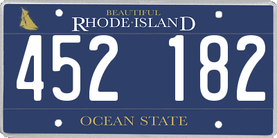 RI license plate 452182